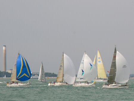 A nice shot of yachts reaching on the Solent